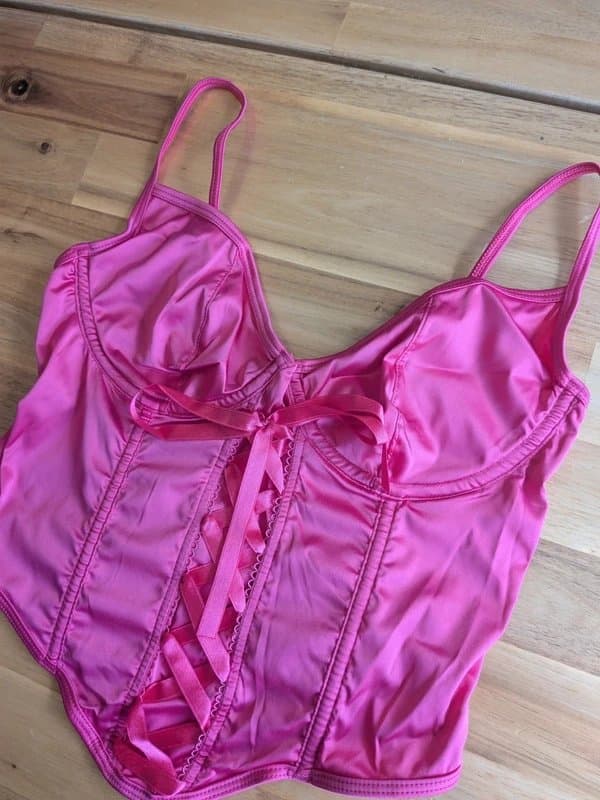 ASOS Design Ladies ASOS design satin ribbon pink corset size 12