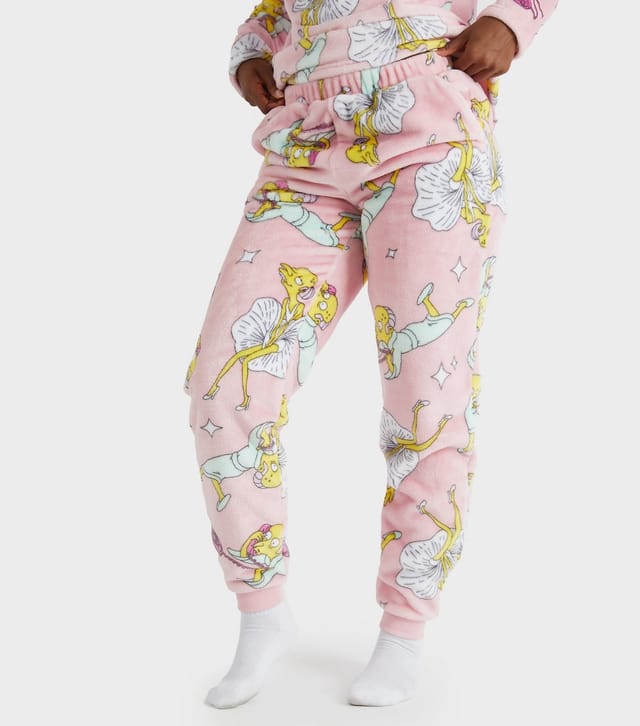 Skinnydip Women's Light Pink The Simpsons Mr Burns Fleece Pyjama Set Skinnydip New Look - 3