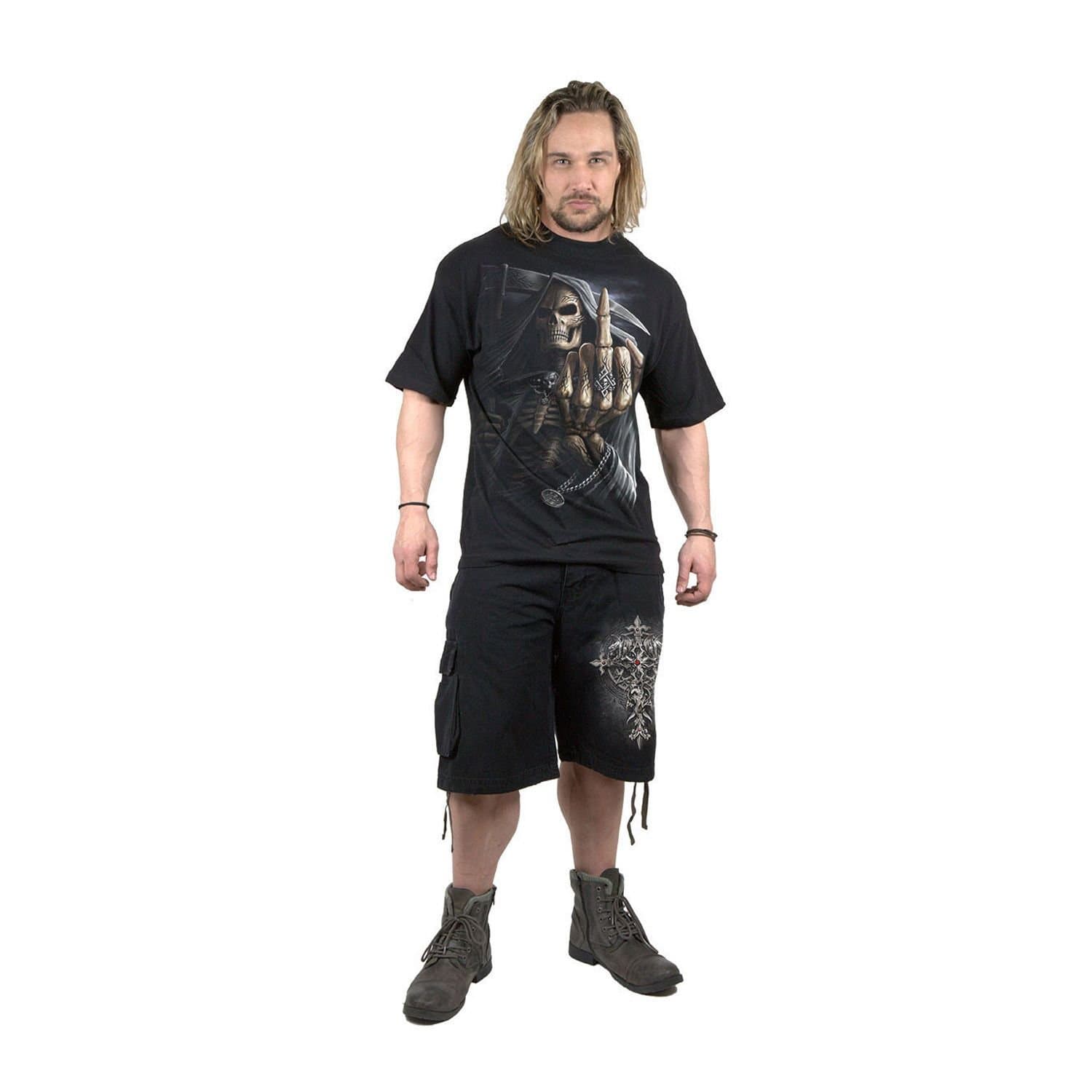 Spiral Direct Spiral Direct Men's Bone Finger T-Shirt in Black