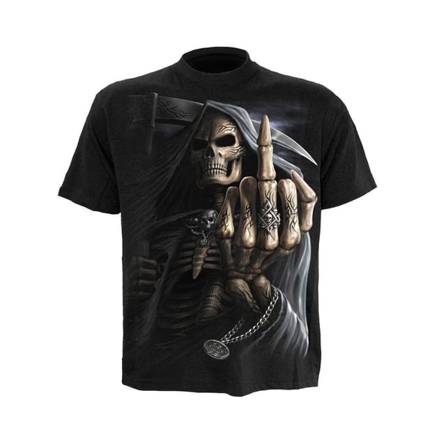 Spiral Direct Spiral Direct Men's Bone Finger T-Shirt in Black - 2