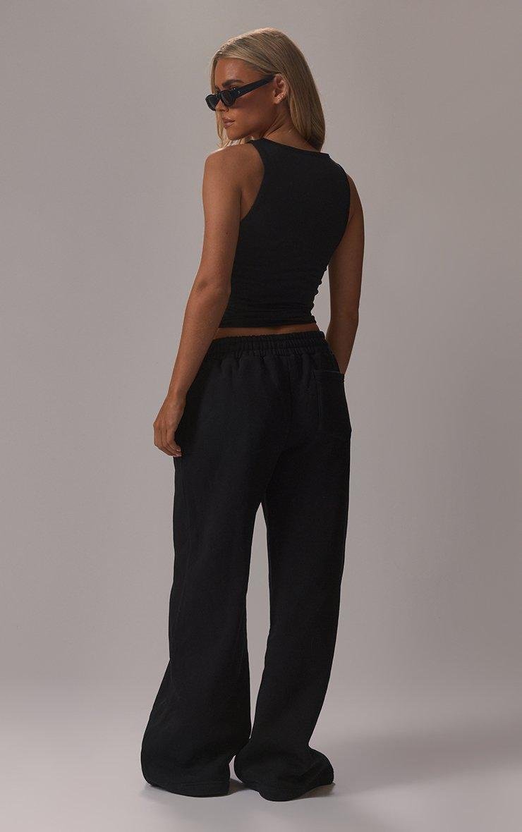 EGO Low Rise Drawstring Waist Pocket Detail Wide Leg Joggers In Black, Women's Size UK 6 - 2