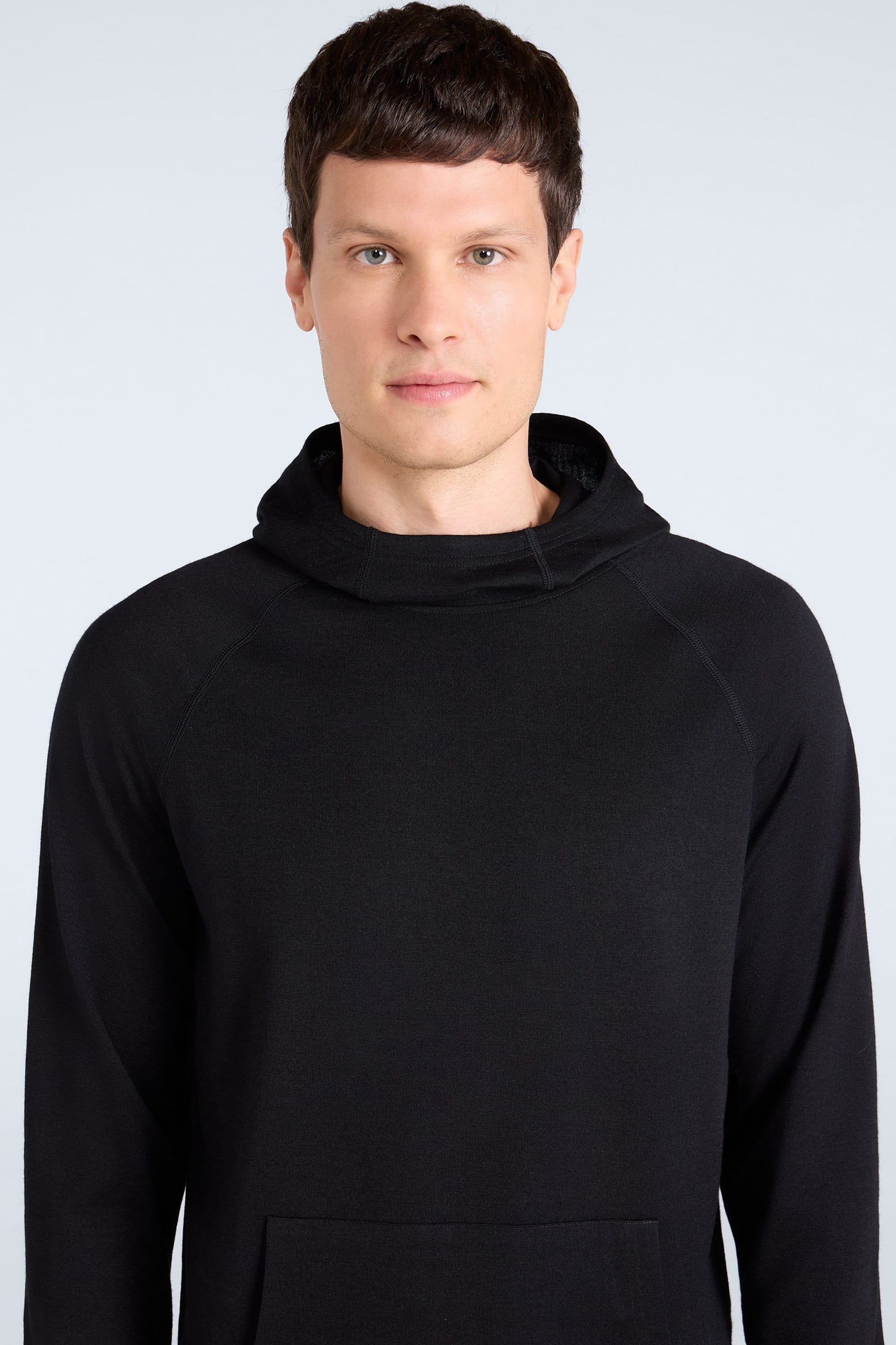 Animal Animal Men's Soft Lightweight Breathable Comfortable Warm Casual Merino Hoodie in Black - 4