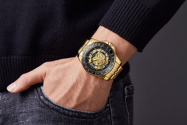 Anthony James Anthony James Men's Hand Assembled Limited Edition Tachymeter Sports Automatic in Gold - 2