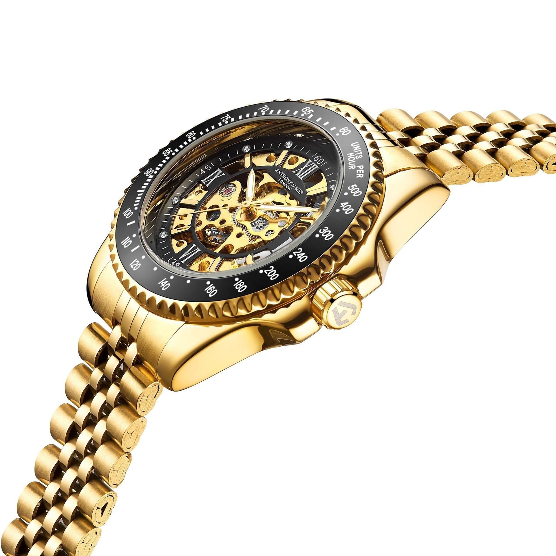 Anthony James Anthony James Men's Hand Assembled Limited Edition Tachymeter Sports Automatic in Gold - 4