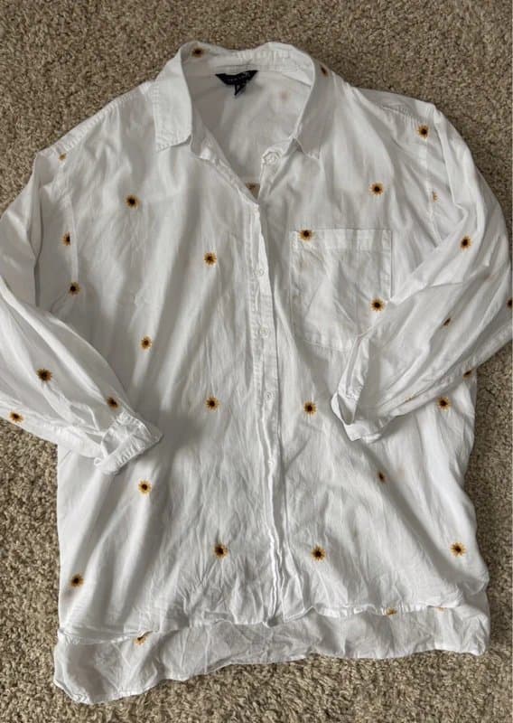 New Look Sunflower embroidered oversized shirt