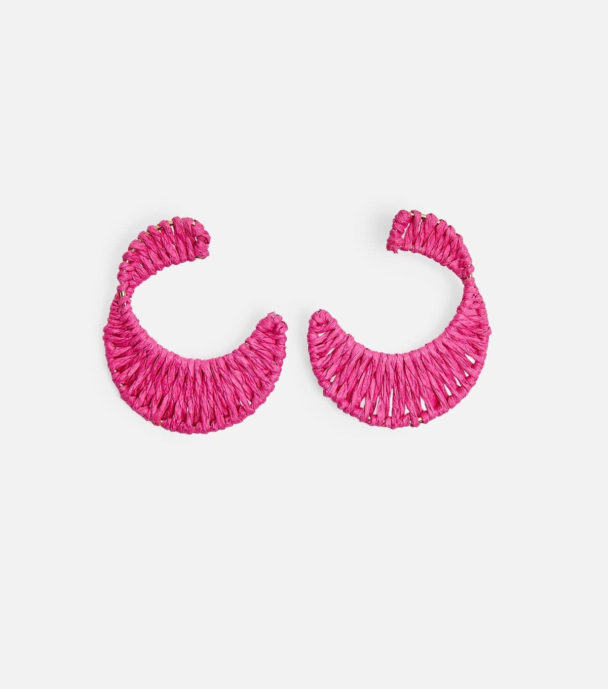 Public Desire Public Desire Dark Pink Woven Half Hoop Earrings