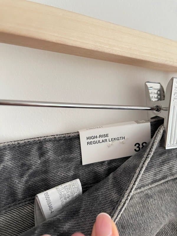 Zara ZARA Grey High-Rise Regular Length Straight Leg Jeans Women’s Size UK 10 EU 38 BNWT