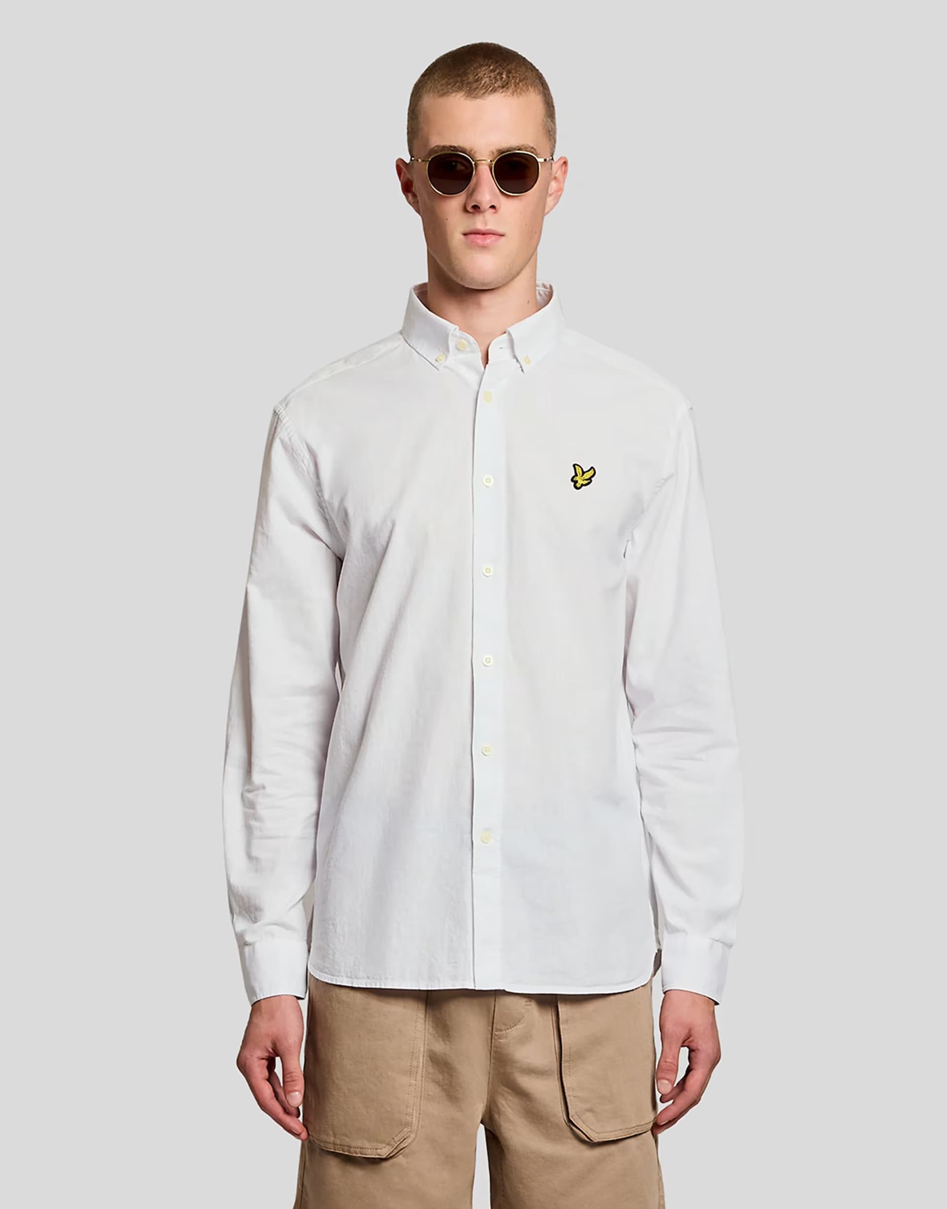 ASOS Lyle & Scott Ls woven shirts linen blend oxford shirt in 626 white