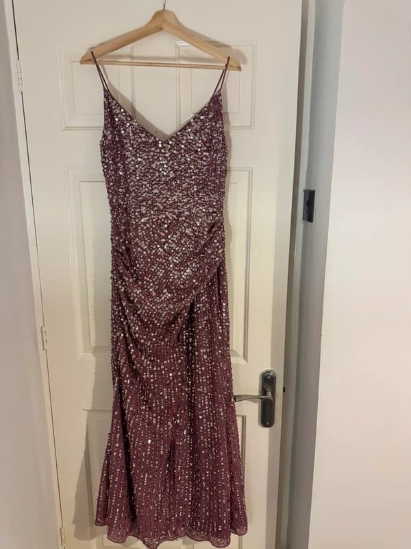 ASOS ASOS Edition Sequin Dusty Pink Maxi Dress