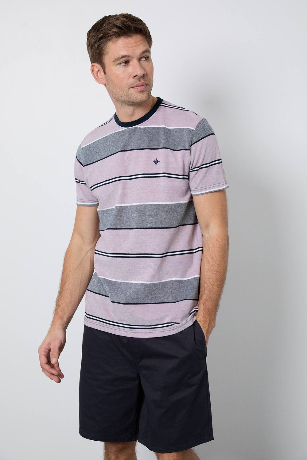 Maine Maine Men's Lilac Stripe T-Shirt - 2