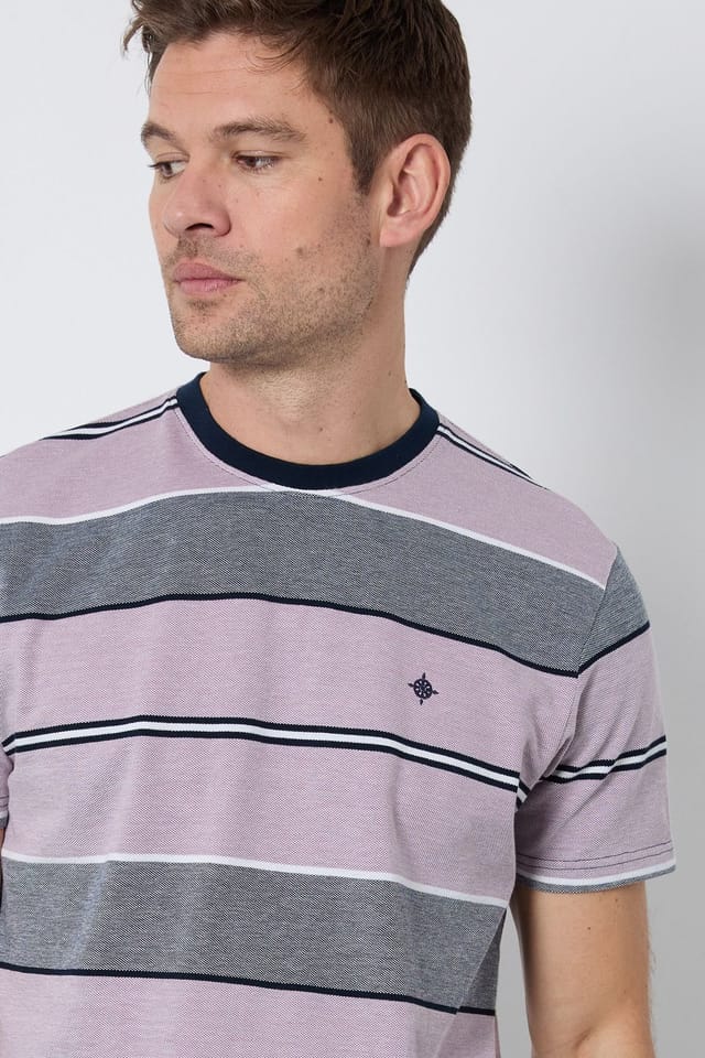 Maine Maine Men's Lilac Stripe T-Shirt - 2