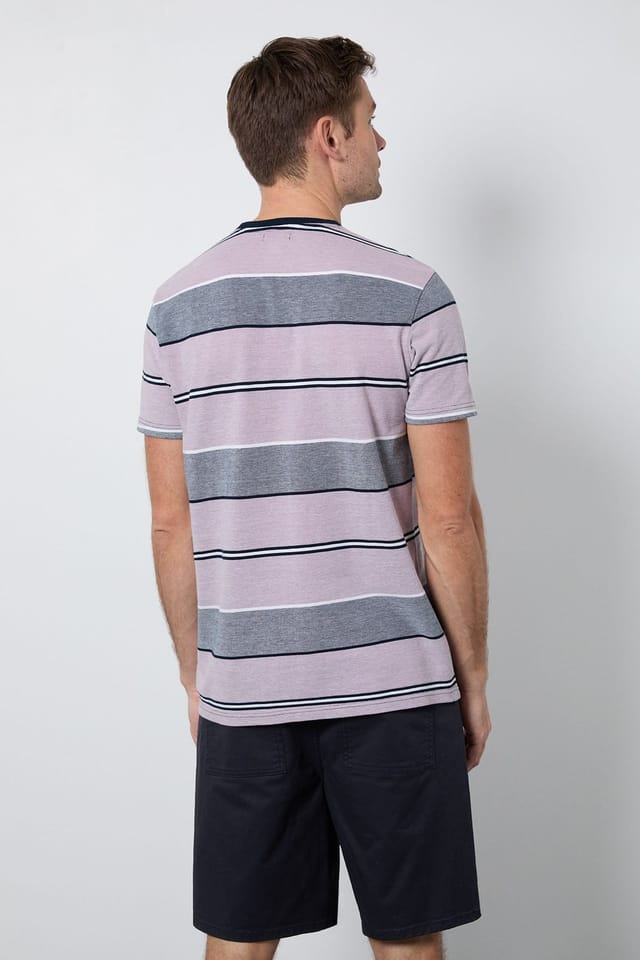 Maine Maine Men's Lilac Stripe T-Shirt - 3