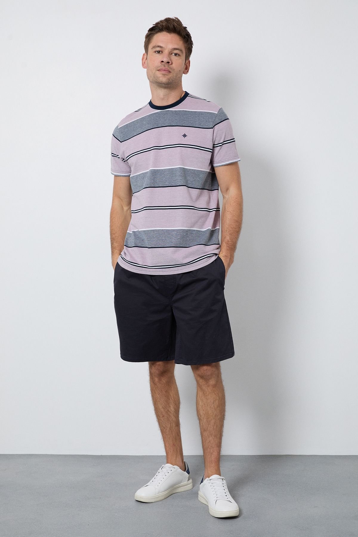 Maine Maine Men's Lilac Stripe T-Shirt - 4