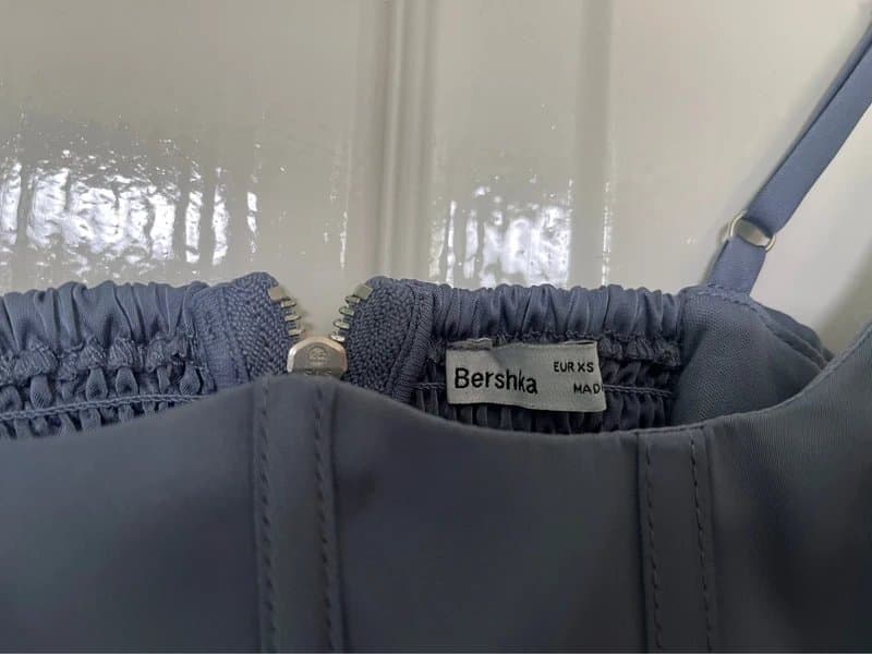 Bershka Blue Satin Corset top
