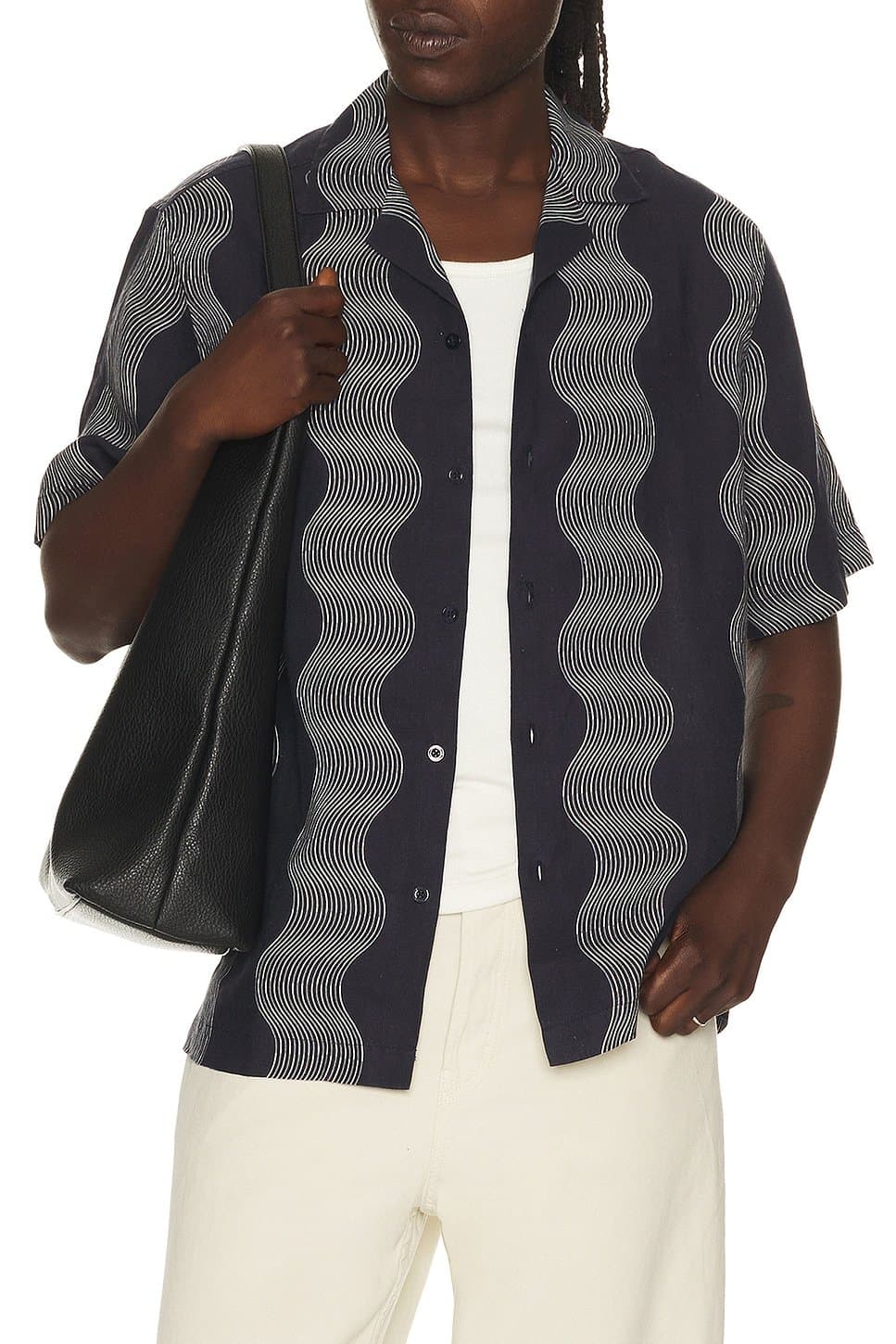 revolve Revolve Navy Roberto Linen Shirt