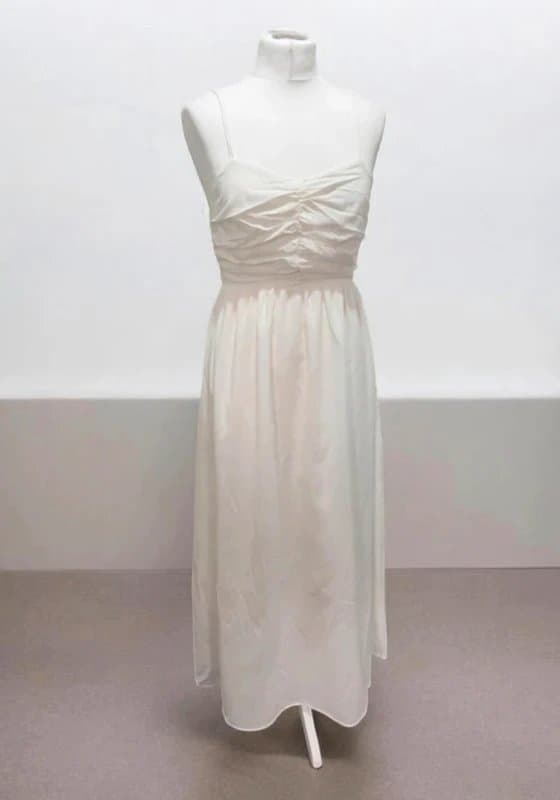 Copperose Boho Cottagecore Linen Summer Dress Size 8-10 White Tie Back Ibiza Summer Holiday Dress