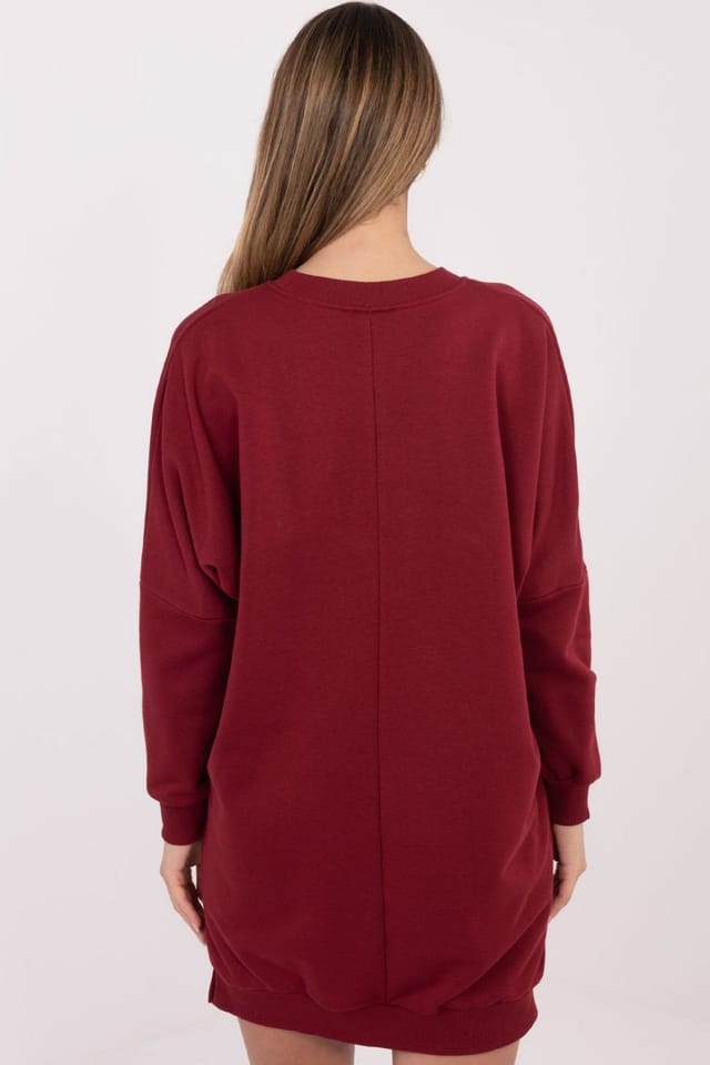 Love Lace Love Lace Women's Comfort Cotton Elastane Sweatshirt Dress Style 222414 in Burgundy - 3