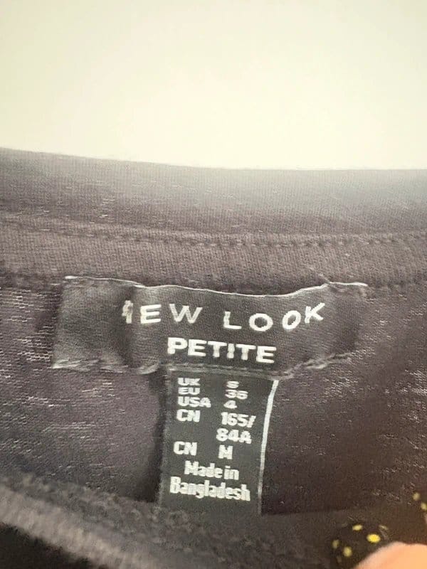New Look Petite Black Graphic T-Shirt | Size UK 8