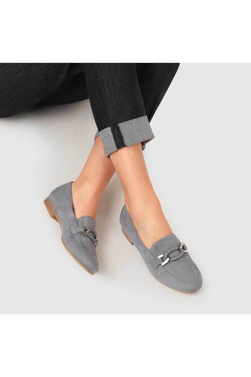 Pavers Pavers Women's Smart Slip On Loafers in Baby Blue - 4