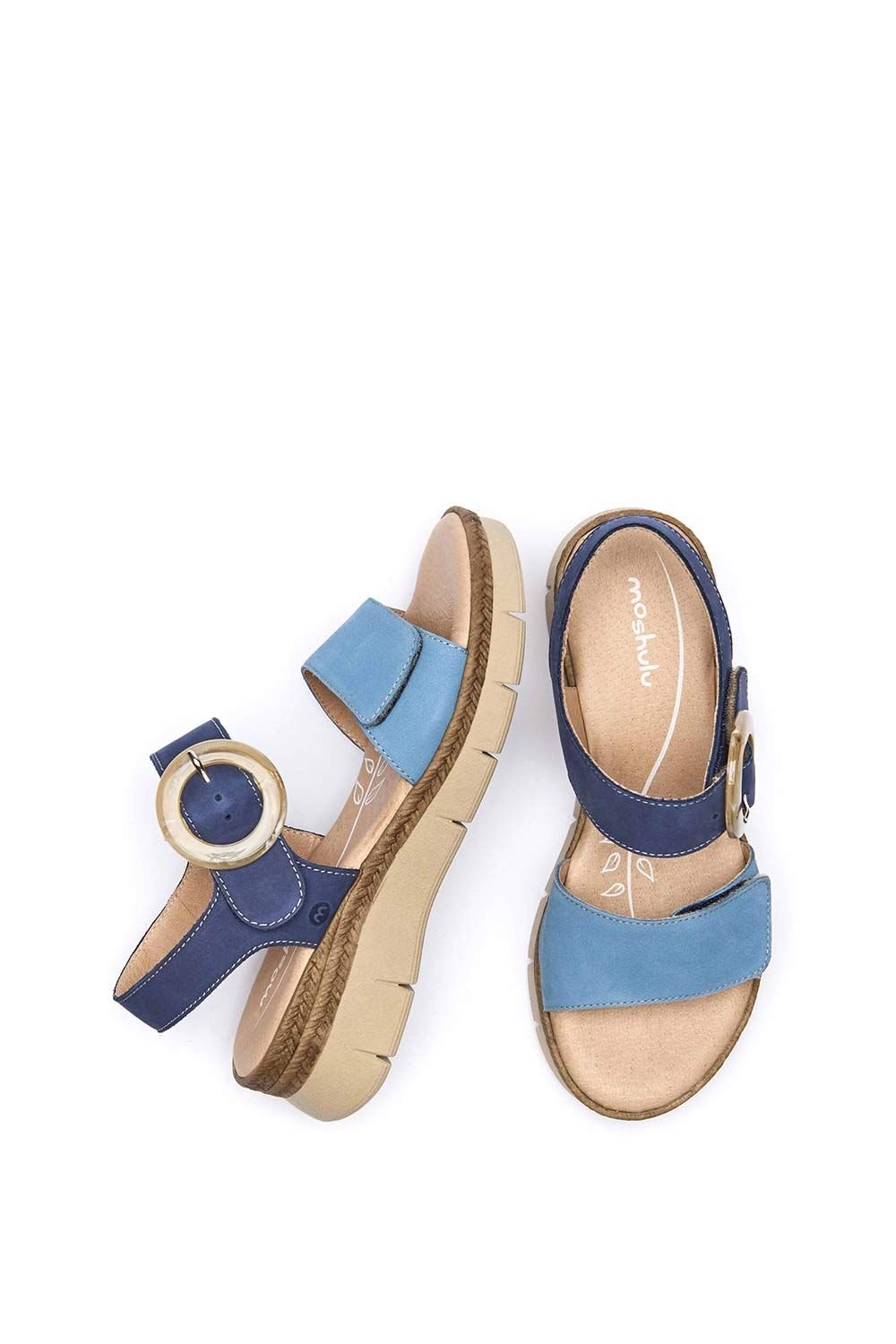 Moshulu Moshulu Women's 'Penhale' Two-toned flexible sandals in Indigo - 2