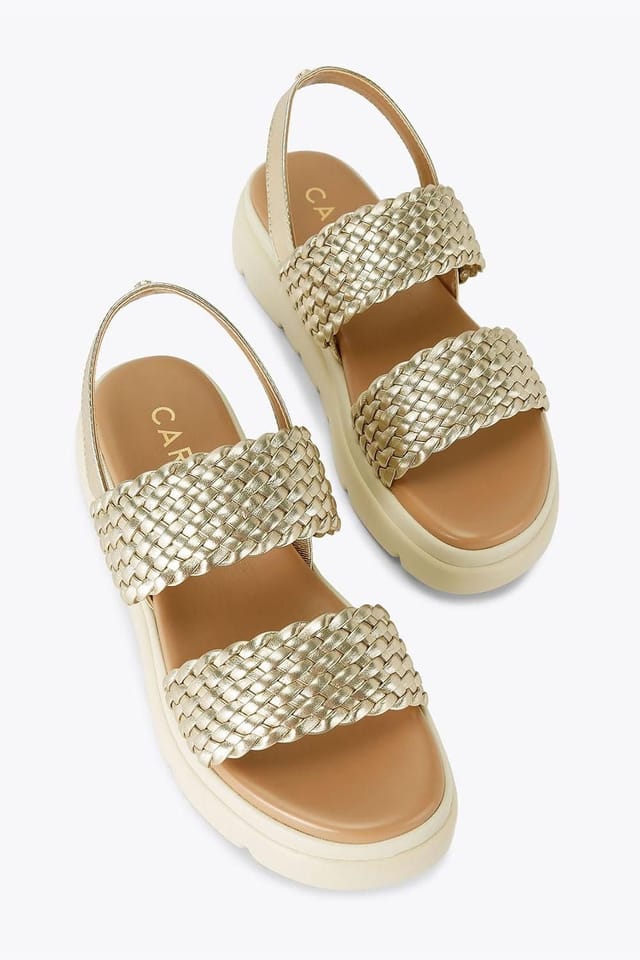 Carvela Carvela Women's 'Krypton Weave' Leather Sandals in Gold - 2