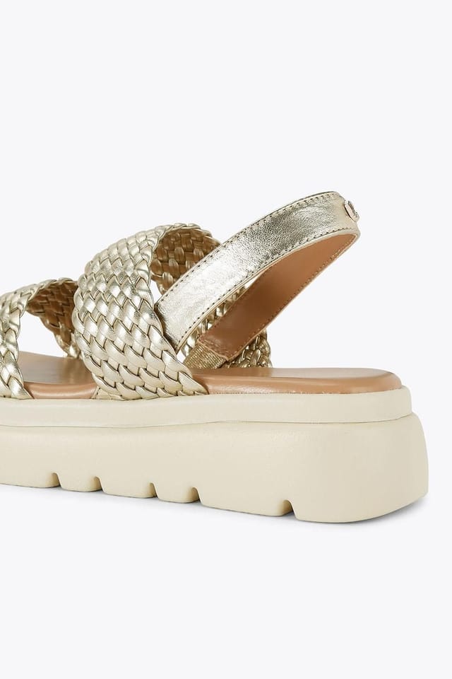 Carvela Carvela Women's 'Krypton Weave' Leather Sandals in Gold - 3