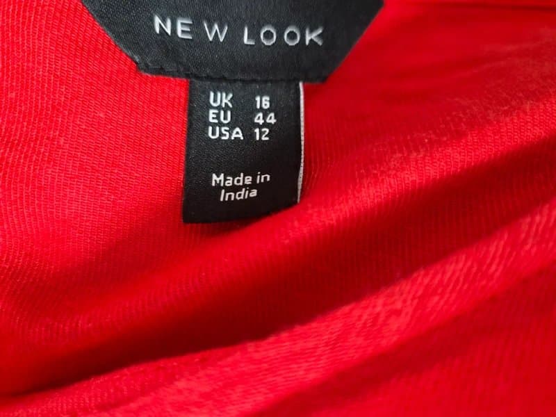 New Look New Look Red Linen Blend Puff Sleeve Maxi Dress – Size UK 16 (EU 44)