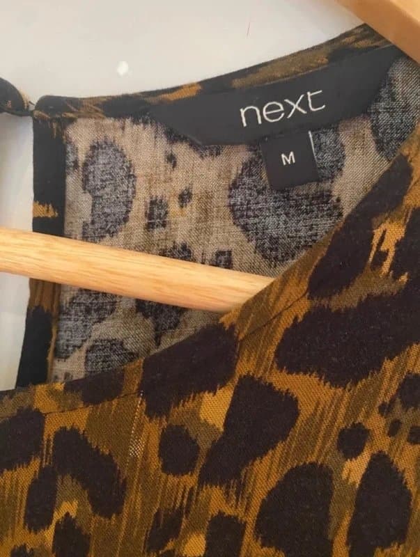 Next Leopard Print Midi Dress – Size M (Generous Fit, Would Suit Up to UK 16) | Next