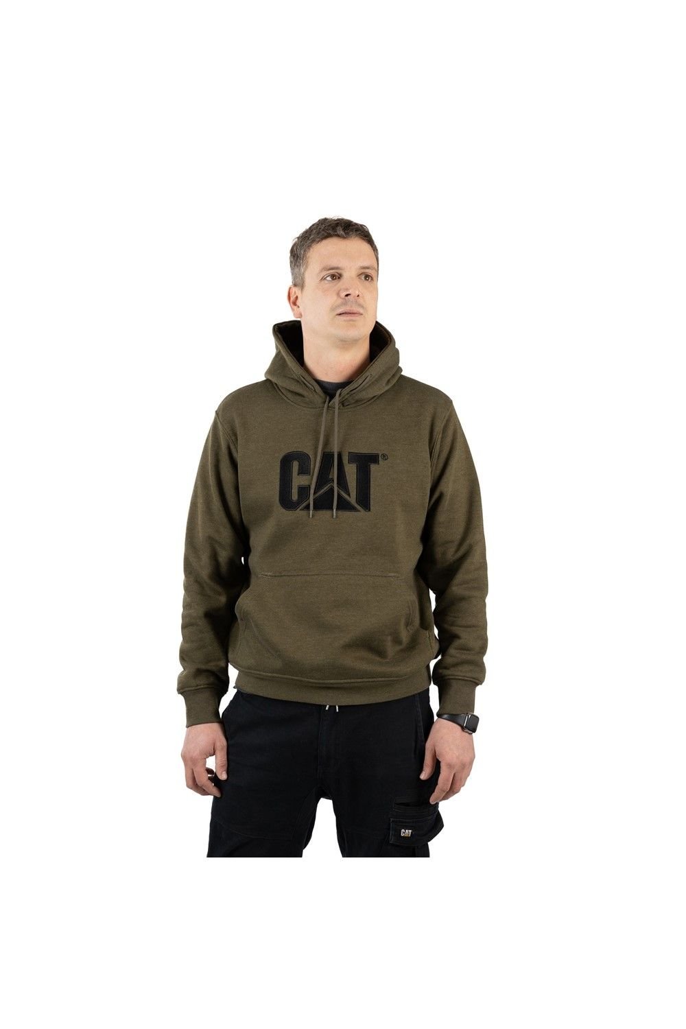Caterpillar Caterpillar Men's Trademark Hooded Sweatshirt in Green - 4