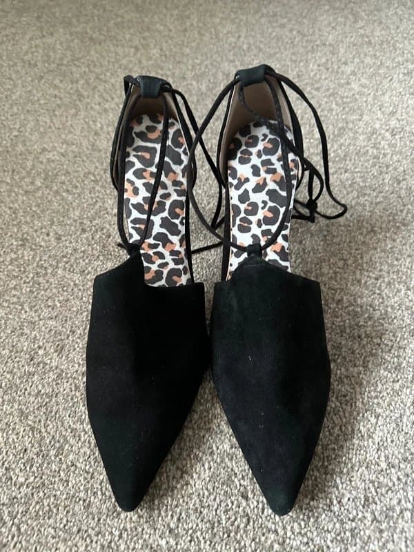 Next Next High Heel Suede Ankle Tie Shoes