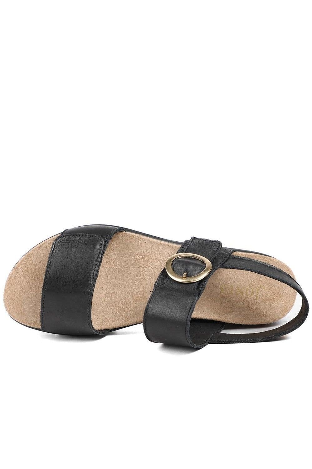 Jones Bootmaker Jones Bootmaker Women's Heloise Leather Wedge Sandals in Black - 4