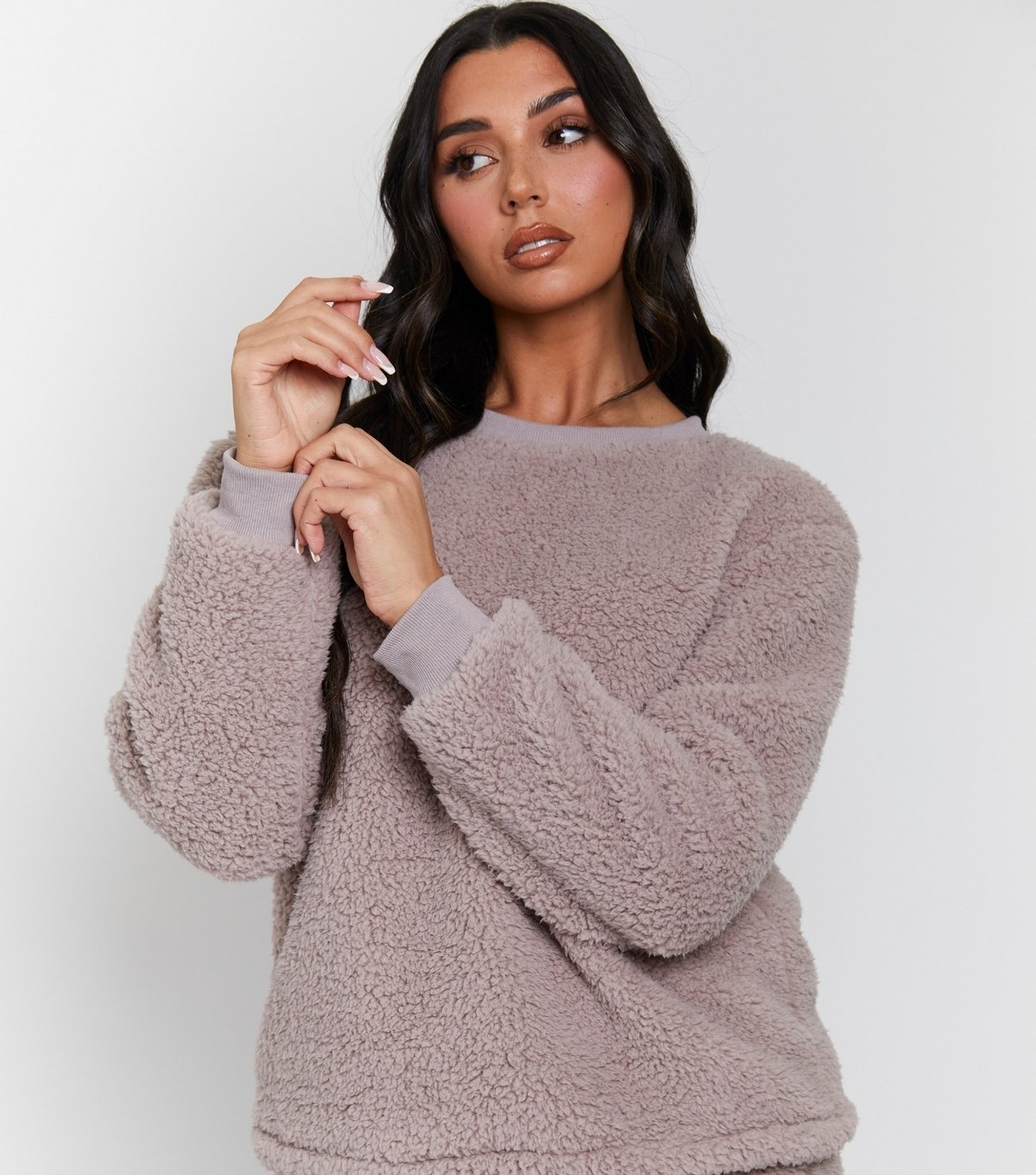 Loungeable Women's Light Brown Borg Pyjama Set Loungeable New Look - 2