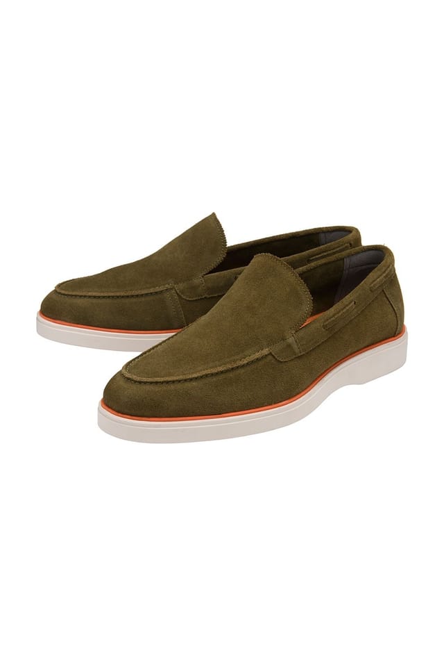 Frank Wright Frank Wright Men's Suede 'Simmons II' Loafers in Green - 2