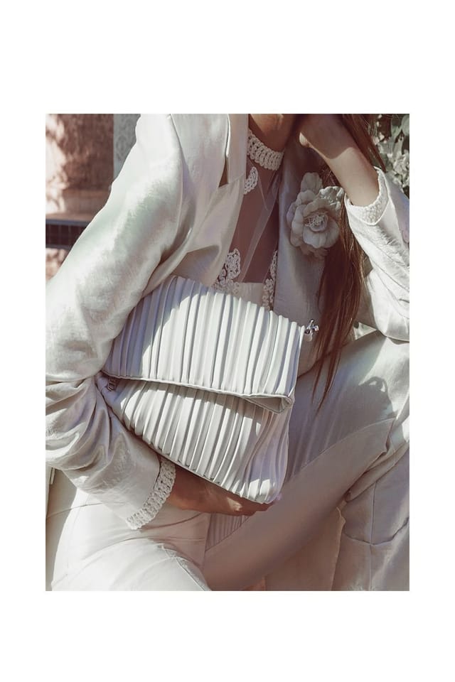 Moda in Pelle Moda In Pelle Women's 'Stella Bag' Porvair Clutch Bags in Off-White - 2