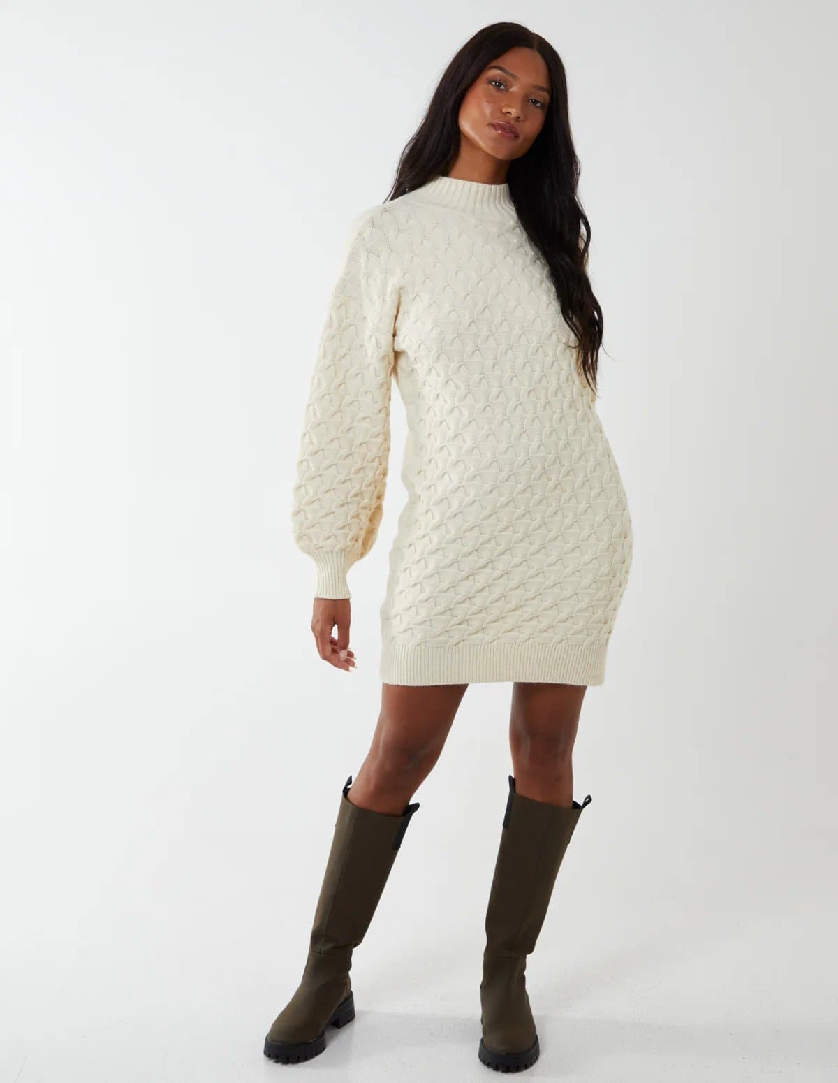 Blue Vanilla Chunky Knit Jumper Dress