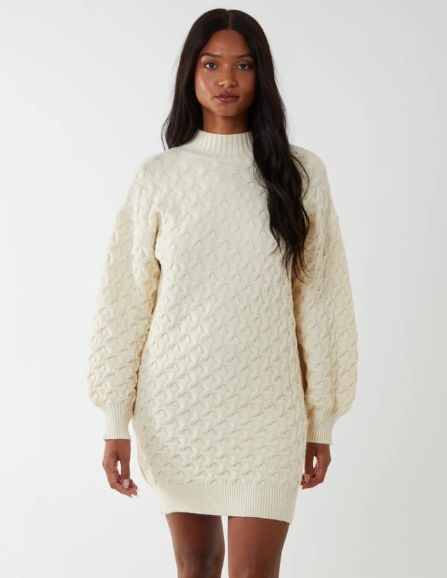 Blue Vanilla Chunky Knit Jumper Dress - 3