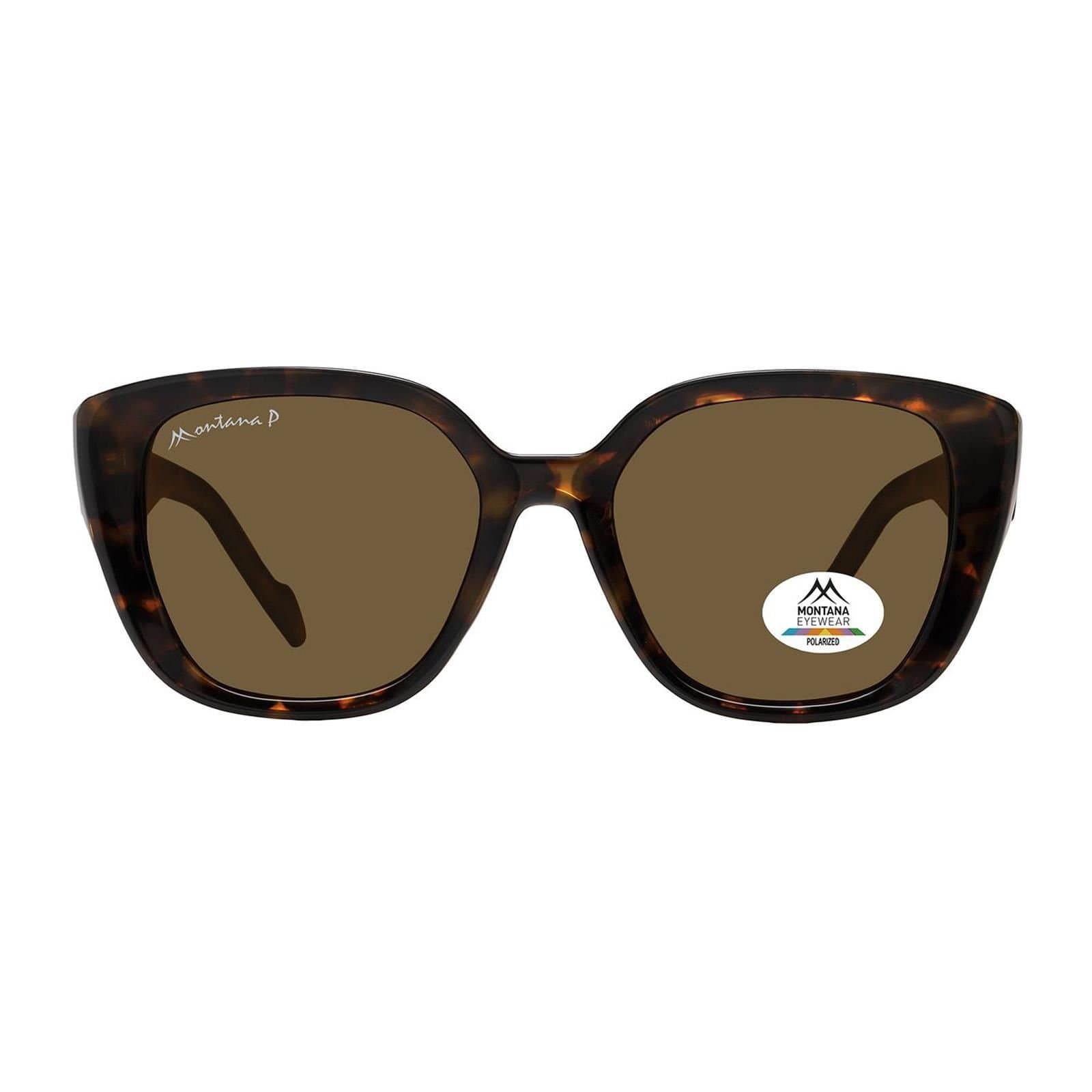 montana montana Women's Square Tortoise Brown Polarized MP180