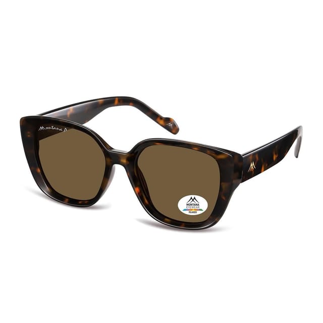 montana montana Women's Square Tortoise Brown Polarized MP180 - 2