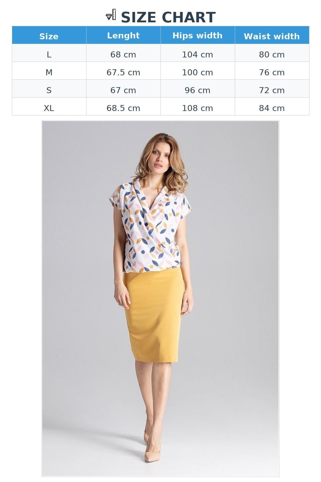 Love Lace Love Lace Women's Classic Knee Length Pencil Skirt Back Overlap in Yellow - 4