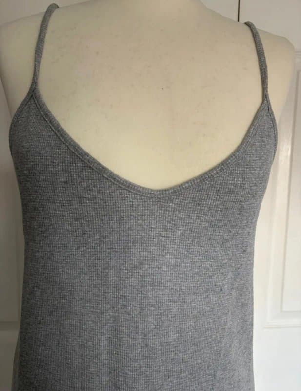 Monki Monki Ribbed Knit Dress UK S Subtle Glitter Strappy Dress