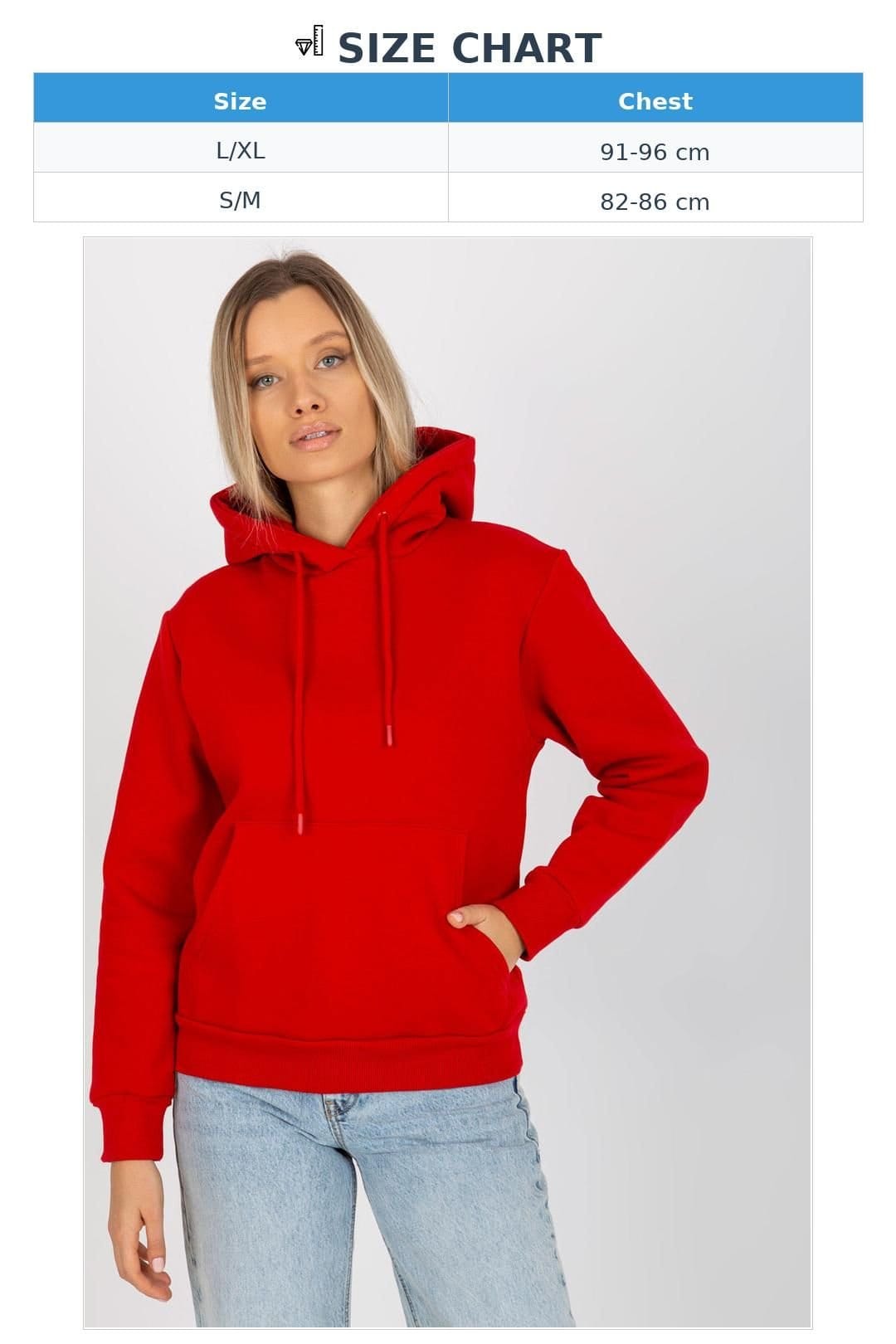 Love Lace Love Lace Women's Long Sleeve Hooded Sweatshirt Kangaroo Pocket in Red - 4