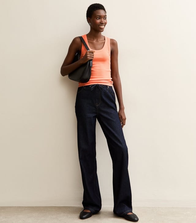 New Look Women's Tall Dark Coral Ribbed Scoop Neck Vest New Look - 3