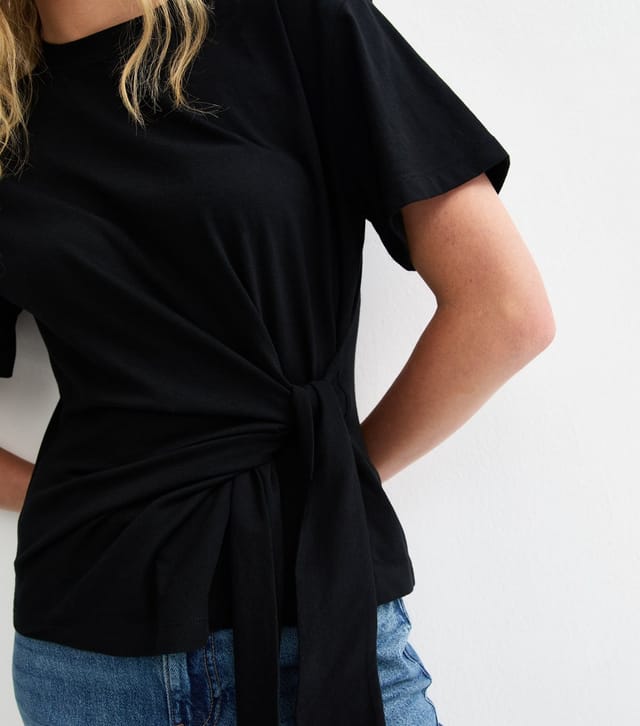 New Look Women's Black Tie Side T-Shirt New Look - 2