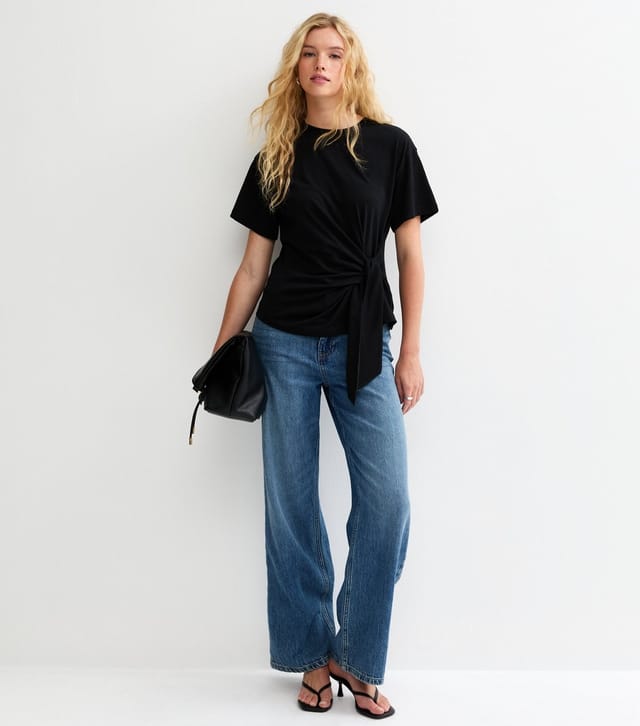 New Look Women's Black Tie Side T-Shirt New Look - 3