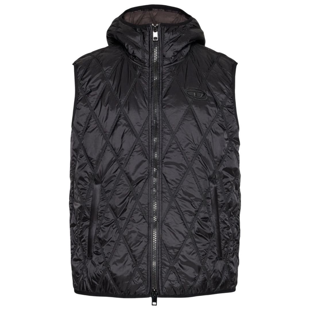 Diesel Men's Black Quilted Gilet Jacket