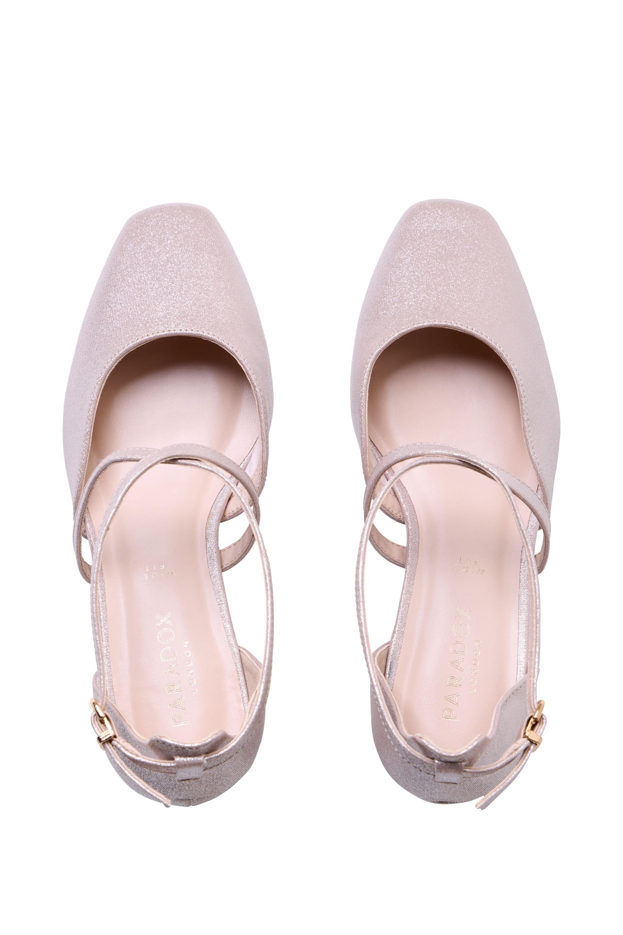 Paradox London Paradox London Women's Gemma' Wide Fit Cross Front Low Heel Shoes in Pale Pink - 3