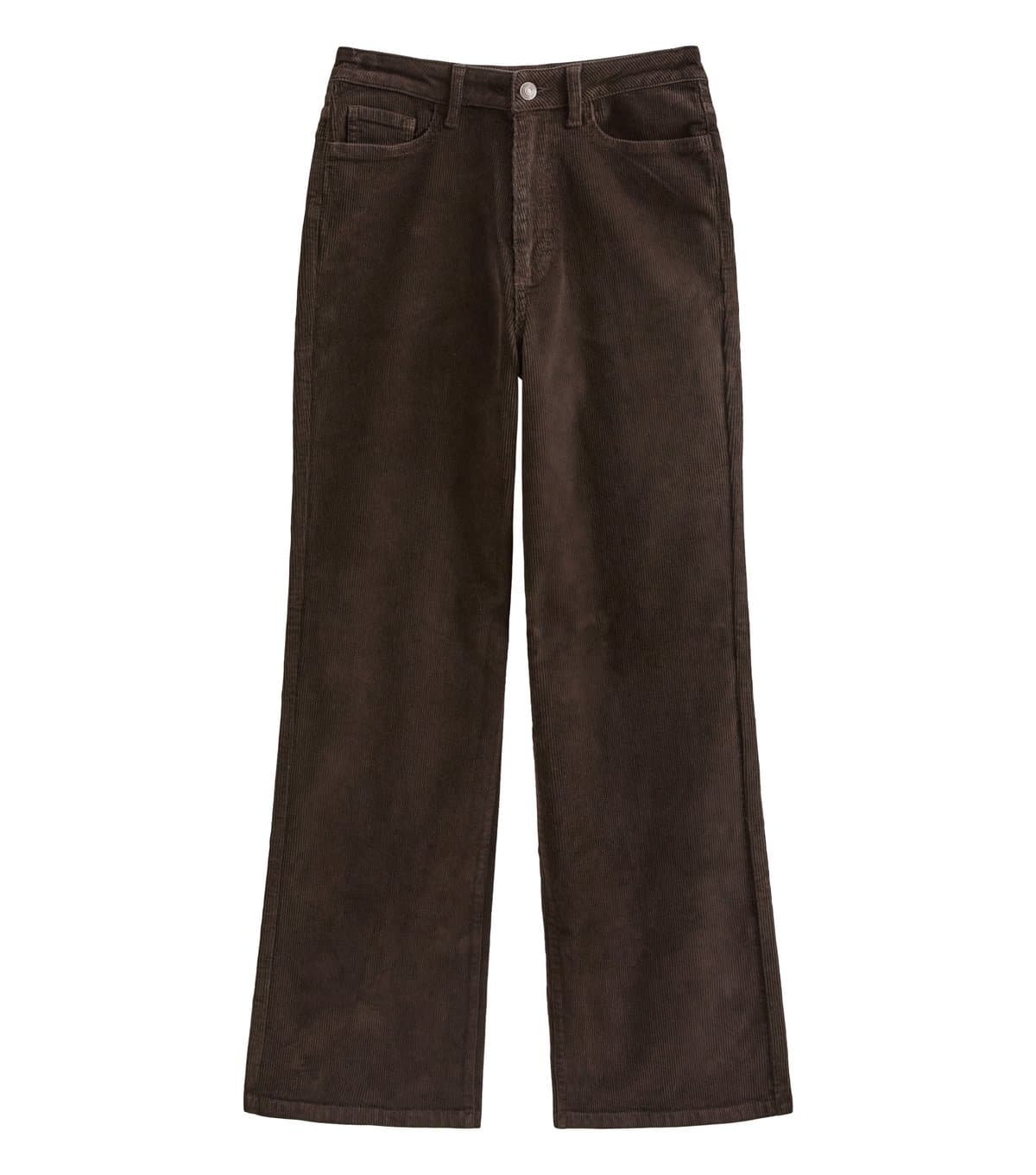 New Look Women's Dark Brown Cotton Rich Corduroy Adalae Wide Leg Jeans New Look