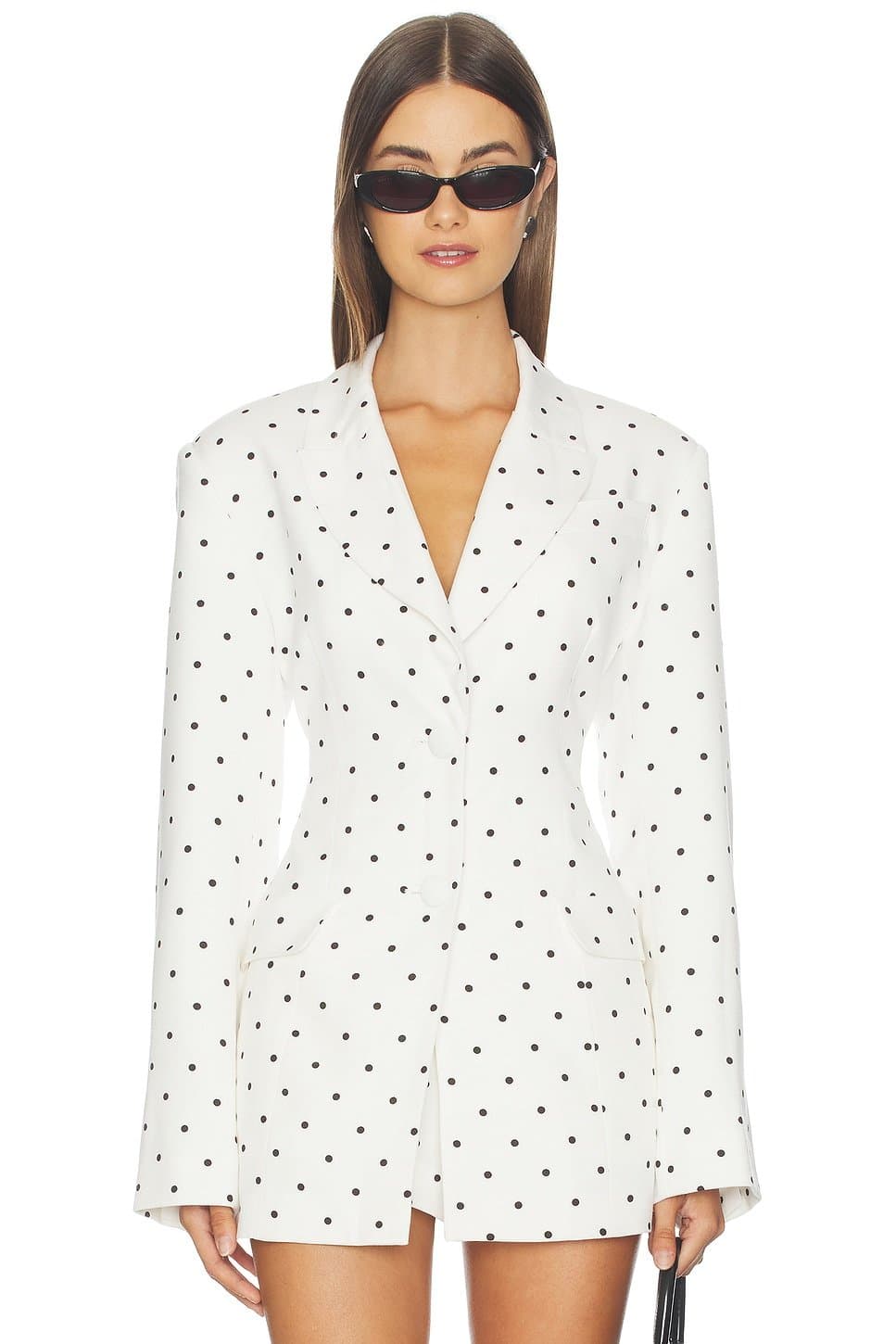 revolve Edel Blazer in Blanc Pin Dot