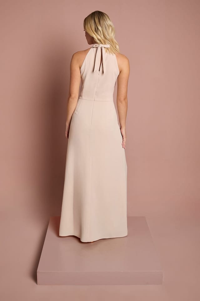 Coast Coast Women's Teen Halterneck Bridesmaid Dress in Champagne - 3
