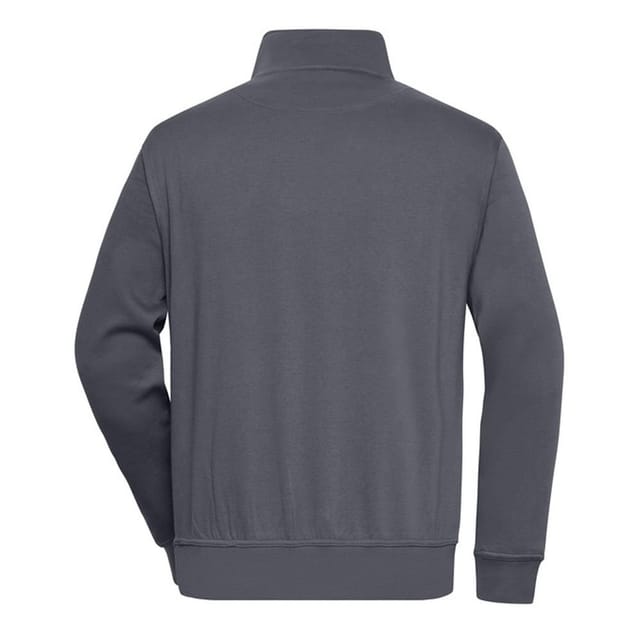 James and Nicholson James and Nicholson Men's Workwear Quarter Zip Sweatshirt in Dark Grey - 2